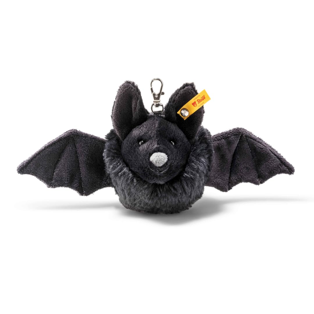Steiff Cuddly Toy Boris Bat Pendant, Cute Stuffed Toy with Plastic Eyes, Kids, Boys & Girls, Friends, Soft Toy 8 cm, Black, 056628 โ image 1