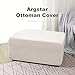 Argstar Jacquard Ottoman Cover Slipcover for Living Room, Stretch Elastic Slip Cover for Rectangle Folding Storage Stool, Furniture Protector (Small, Cream White)