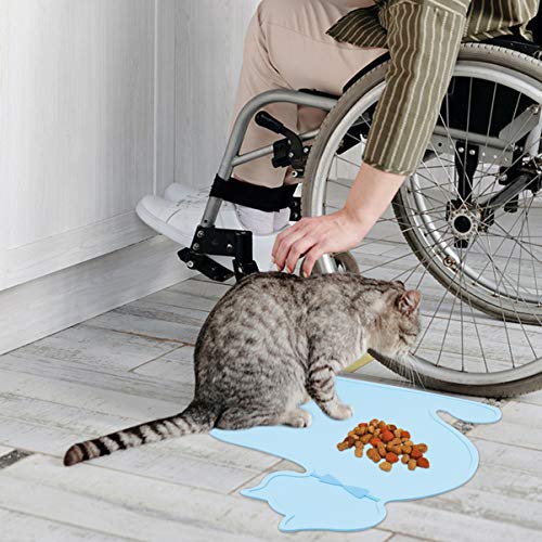 POPETPOP Tapete de Alimentação de Animais de Estimação de Silicone Em Forma de Gato para Animais de