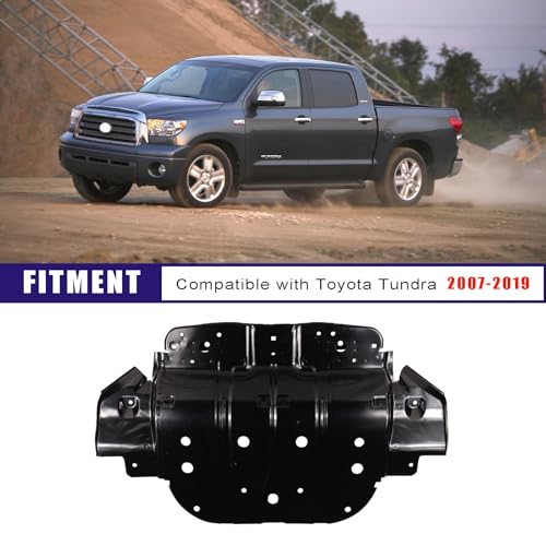 Image of Engine Splash Shield Skid Plate 51410-0C010, Compatible with Toyota Tundra 2007-2019, Sequoia 2008-2022, Engine Under Cover Assembly, Undercar Shield Protection Board Guard
