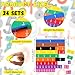Sayglossy 24 Sets Fraction Tiles Set for Math Classroom Fractions Manipulatives Math Learning Manipulatives for Home School Supplies