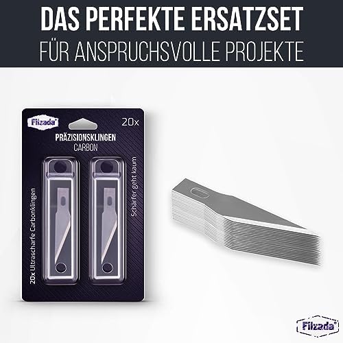 Filzada ® 10x Ultra ostre ostrza do skalpeli - ostrza wymienne do skalpeli, noży hobbystycznych, noży rzemieślniczych - w pudełku do przechowywania