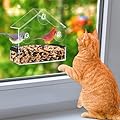 Outdoor Window Bird Feeder for Cats Viewing - Clear Bird Feeder with Strong Suction Cup, Cat Perch Accessories for Entertaining Watching, S