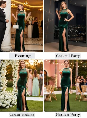 Image of VFSHOW Womens Halter Formal Prom Gala Wedding Guest Maxi Dress Evening Gown