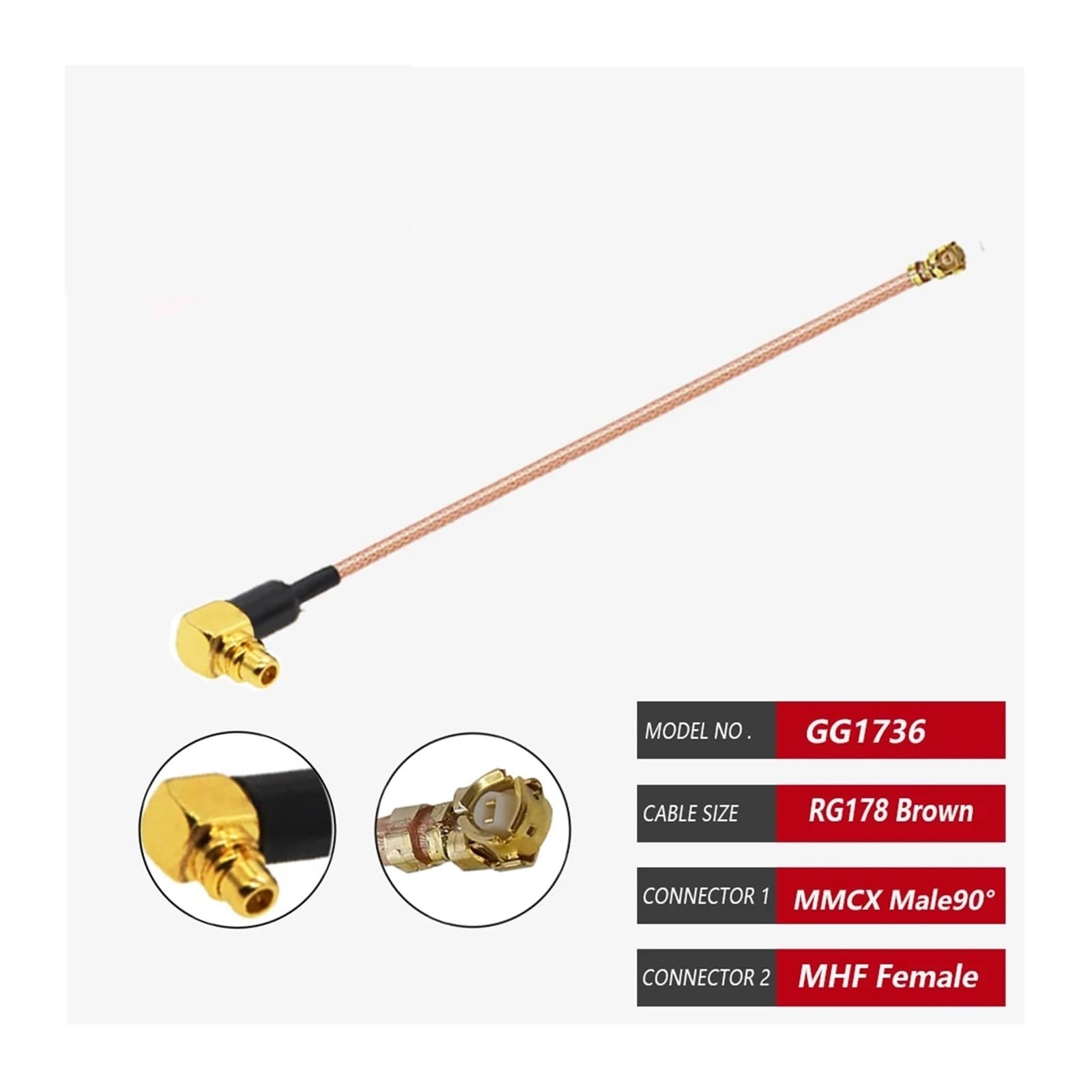 Câble coaxial RF RG178, 10 pièces, MMCX/MCX mâle vers U.FL/MHF4 femelle, rallonge d'antenne 3G(MMCX M to IPEX1F-5CM)