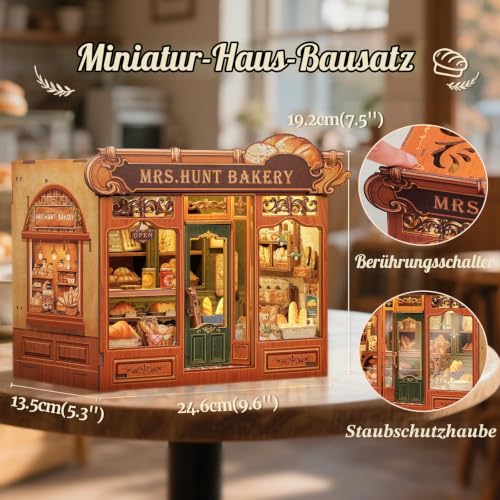 CUTEBEE Book Nook Kit - DIY Bücherregal 3D Holzpuzzle mit LED-Licht und Staubschutzhülle Mini City Decor… – Ansicht 2
