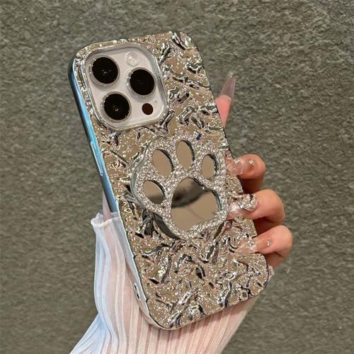 Coque de téléphone argent 3D haut de gamme avec miroir en diamant brillant