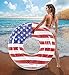 POZA Inflatable USA Flag Giant Pool Float Tube - Sparkle Silver Stars Confetti Filled Luxurious Fun Lounger, Cool USA Flag Design Water Swimming Ring Pool Floaties for Beach, Lake, Pool 48 Inch