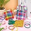 FEBSNOW 180 Pieces Rainbow Potholder Loom Kit,Elastic Loops Potholder Maker Weaving Loom Craft Supplies for Beginners Adults DIY Arts Handcraft Gifts #4