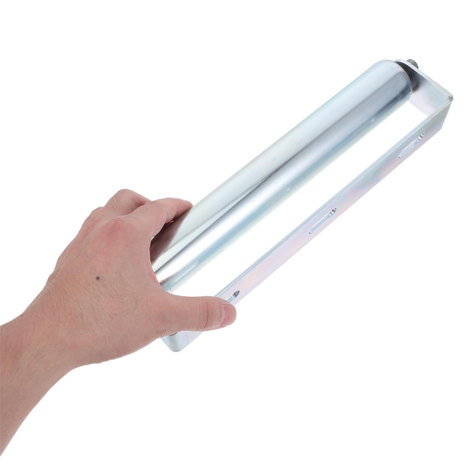 2 Stück Industrieller Antriebsloser Stahl Umlenkrolle mit Halterung und Edelstahl Lagerrollen Baugruppe Maße 30x8,5x1,2cm Silber für Fördersysteme und Materialtransport