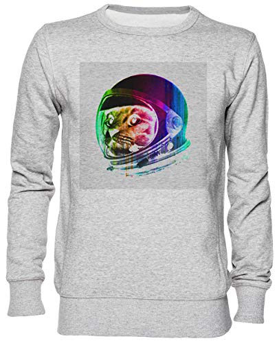 Sweat-shirt gris chat astronaute pull jersey unisexe vêtements mode espace taille S