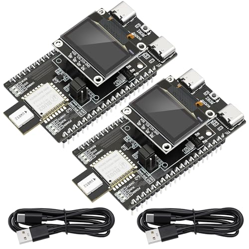 YELUFT 2pcs BU03 Kit 10cm High-Precision TWR Positioning Indoor Two-Way Ranging & Positioning Module with 1m Type-C Cable & 0.96-inch OLED Display Module