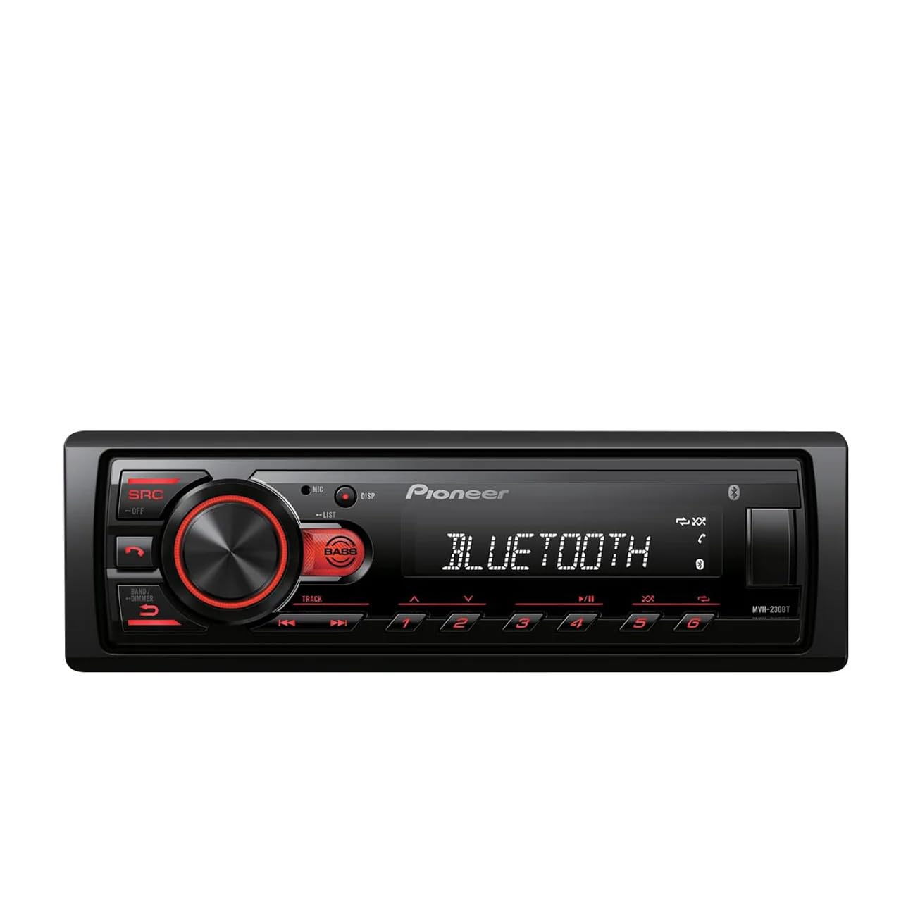 Pioneer MVH-S230BT - Autoradio Bluetooth con ingressi USB, connettività smartphone, vivavoce