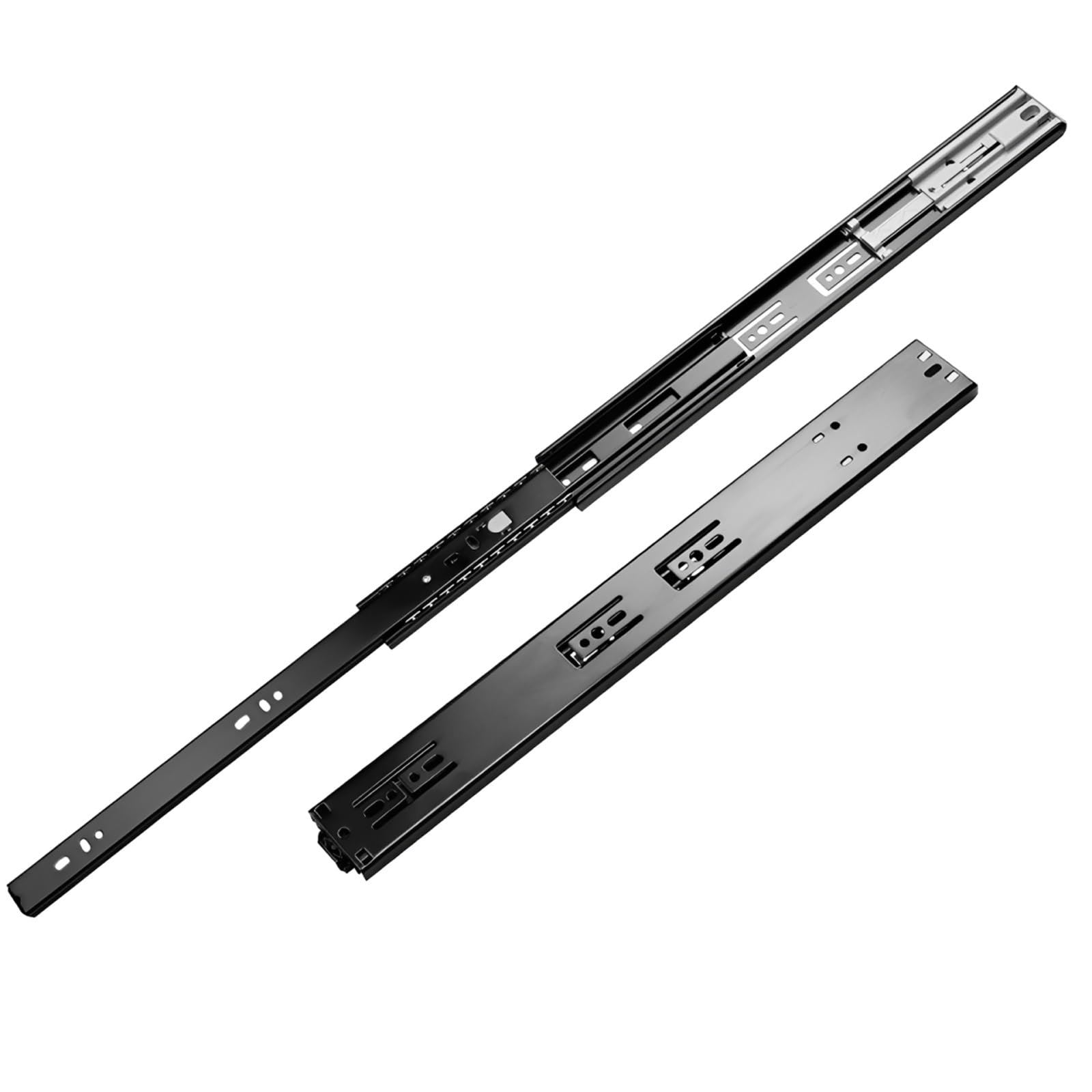 Guide per Cassetti Nere Apertura a Pressione, 3 Sezioni Estrazione Totale | Guide per mobili Montaggio Laterale per Cucina Camera da Letto Bagno e Armadio(20″/500mm)