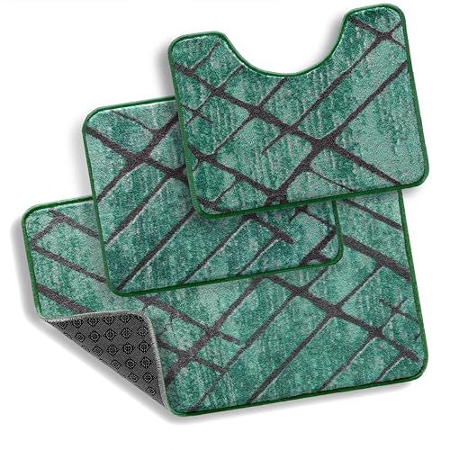 TA&MA Set di tappetini da bagno, antiscivolo, lavabili e lavabili, per il bagno, ad asciugatura rapida