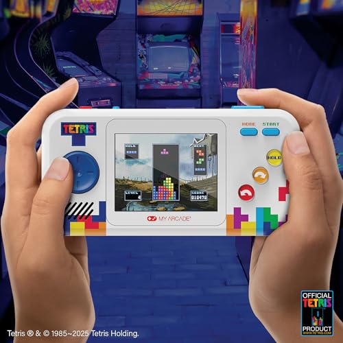 Image of My Arcade Tetris Pocket Player Bundle: Officially Licensed, Portable Gaming Console, Puzzle Games,Travel Case and Screen Protector Included