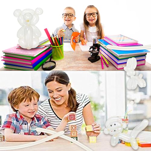 Image of LXZFCRG 260 Balloons Clear Long Skinny Latex Balloon for Balloon Animals, 100Pcs Twisting Ballon Shine for Balloons Arch Party Supplies Weddings Birthday (Clear)