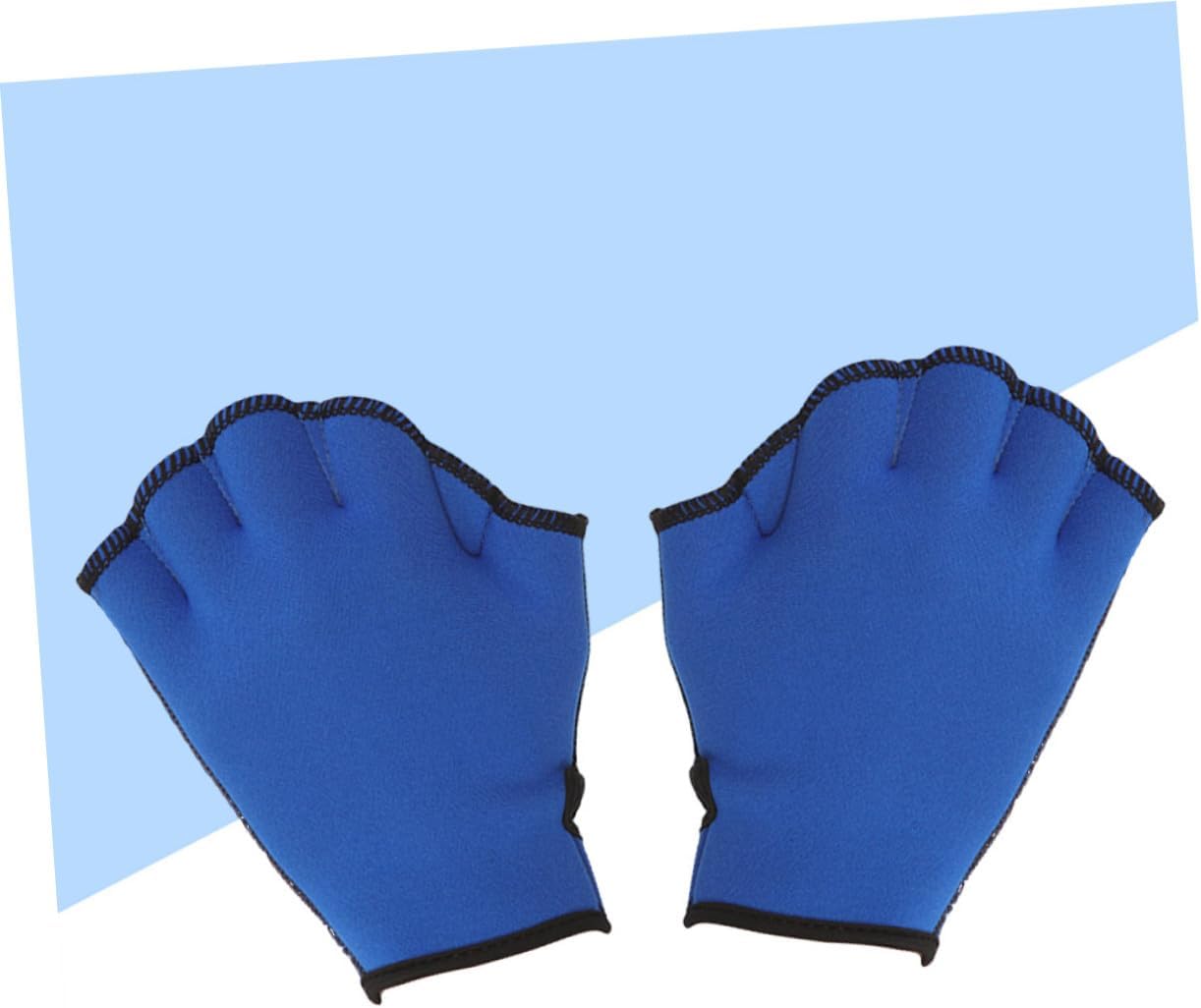 Webbed Swimming Gloves Pair L Blue for Aquatic Training, Swim Paddle Gloves with Enhanced Water Resistance for Pool and Open Water Use