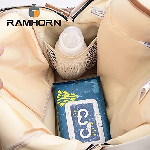 Ramhorn Diaper Bag Multifunction Travel Backpacks for Mom with Insulated Pockets and Laptop Compartment