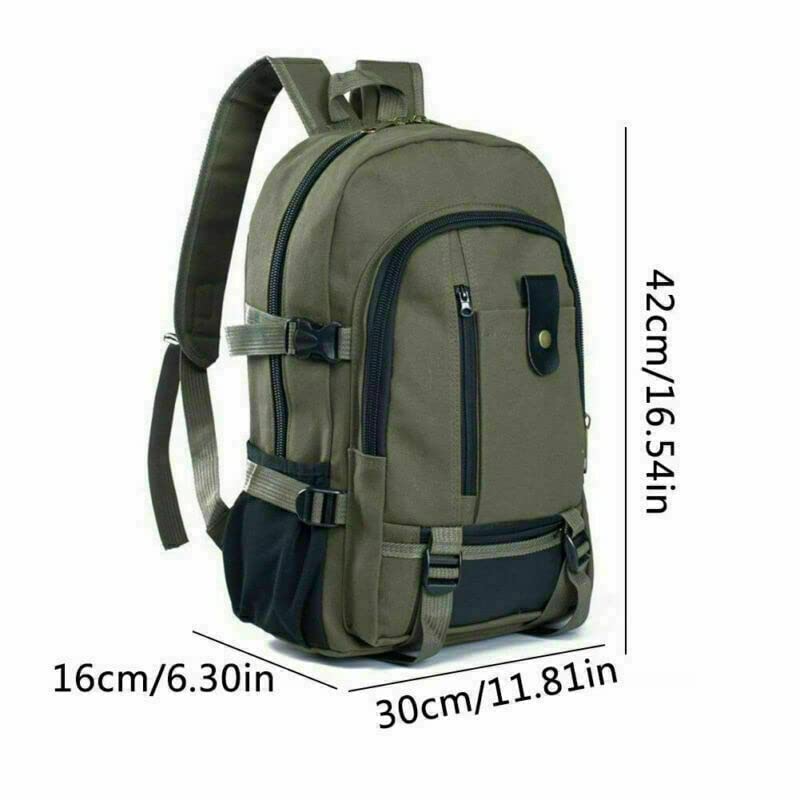 Mochila 35L Hombres Lona Mochila Ligero Gran Capacidad Bolsa Ocio Viaje Al Aire Libre Camping Multi-Bolsillo Mochila Trekking