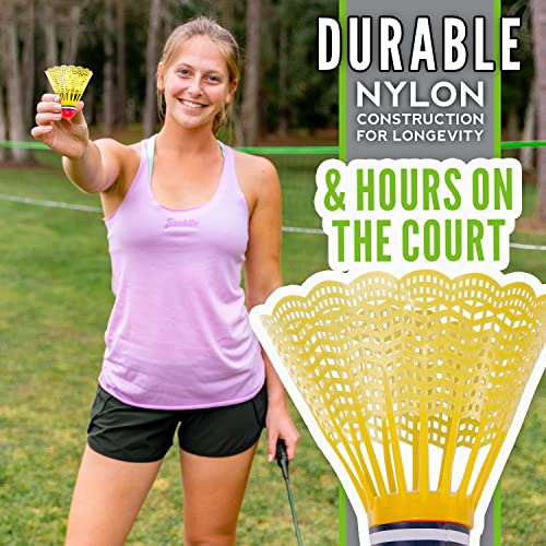 Franklin Sports Badminton Set - Portable Badminton Set - Adult And Kids Badminton Net - Perfect Backyard/Lawn Game - Includes 4 Badminton Racquets - Intermediate #TOP4