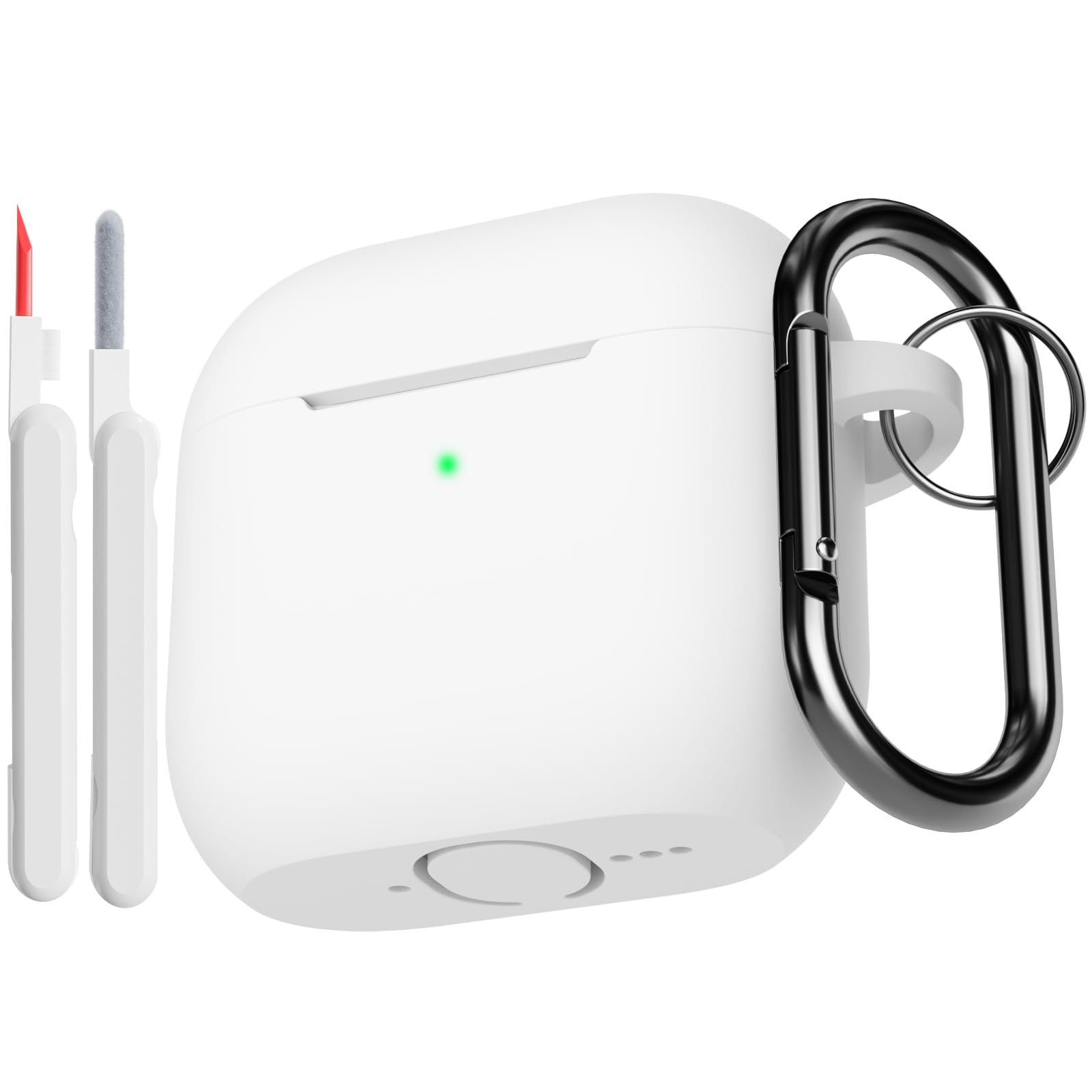 KOKOKA Funda de Silicona Compatible con AirPods Pro 3.ª Generación con Kit de Limpiador, Anti-rasguños, Anti-Polvo, Funda Case Silicona para AirPods Pro 3 con Mosquetón, LED Frontal Visible, Negro — view 57
