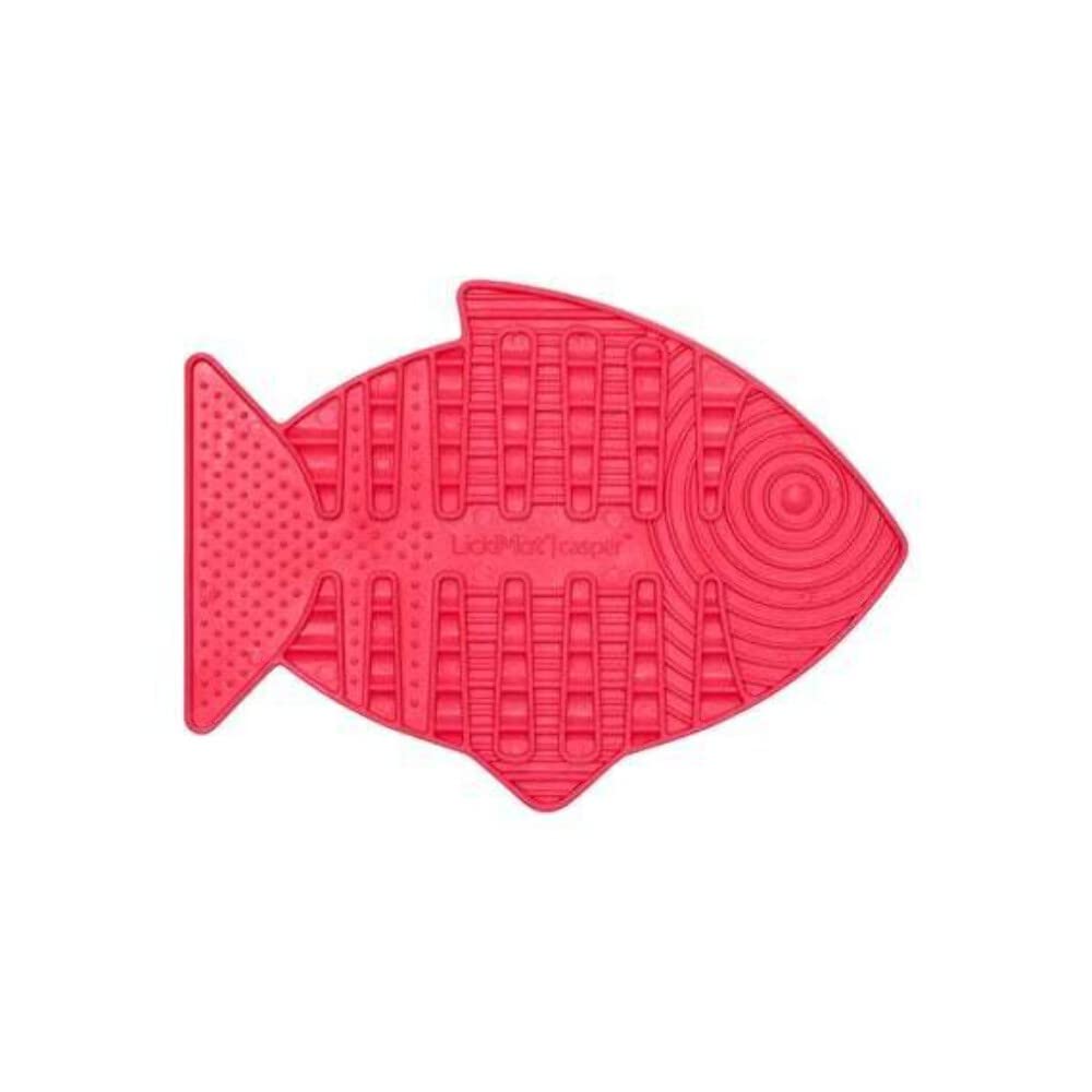 Lickimat Casper & Felix, Fish-Shaped Cat Slow Feeders for Feline Boredom and Anxiety Reduction; Perfect for Food, Treats and Anxiety Reduction. (Pink, Felix) - Felix - Pink