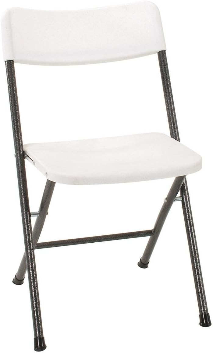 Cosco Resin Folding Chair with Molded Seat and Back, 4 Pack, White