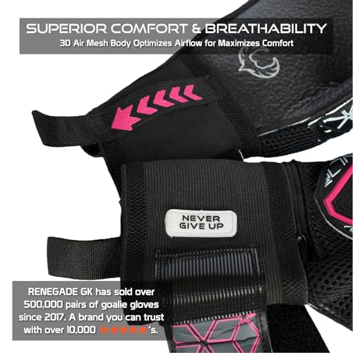 Image of Renegade GK R- GK Men's and Women's Triton Frenzy Hybrid Cut Goalie Gloves with Pro Finger Saves (Size 10)