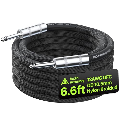 12 awg ofc speaker cable 14 inch 66ft nylon braided-kevlar-reinforced-noiseless design triple2 copperampal-foilshielded guitar amp head to cabinet cable for marshall boss cabamphead