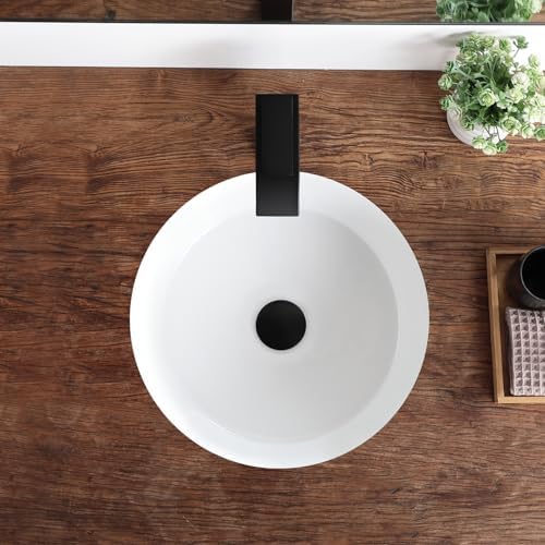 Ruvati 14-3/4 X 11 Inch Undermount Bathroom Sink - White Oval Ceramic Bathroom Sinks With Overflow For Bathroom Vanity Sink, Porcelain Bathroom Basin - RVB0616 - View #3