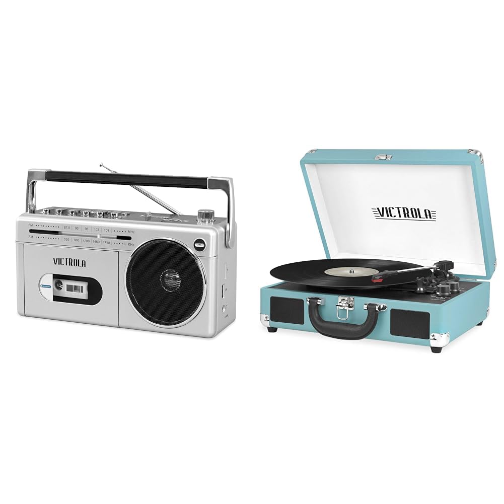Victrola Record Player Victrola Retro Bluetooth Boombox Cassette