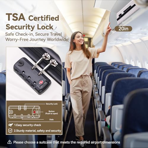 Hoteel 3 Piece ABS Hardshell Luggage Set, 4-Year Limited Warranty, Spinner Wheels, TSA Lock, Wet/Dry Separation Compartment, 20"/24"/28" Suitcase, Beige3