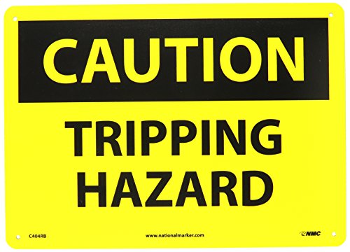 Panneau OSHA Caution Triping Hazard évitez les chutes en atelier avec ce panneau rigide jaune