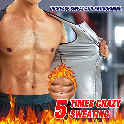 Kumayes Sauna Suit For Men Waist Trainer Vest Body Shaper Sweat Tank Top With Adjustable Waist Trimmer Belt #TOP1