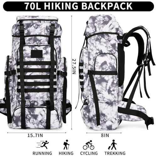 W WINTMING Hiking Backpack for Men 70L/100L Camping Backpack Military Rucksack Molle 3 Days Assault Pack for Climbing