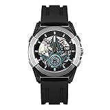 Automatic Mechanical Skeleton Watch for Men – 3ATM Waterproof, Self-Winding with Luminous Hands & Skeleton Dial, Durable Silicone Strap for Sport & Casual Wear