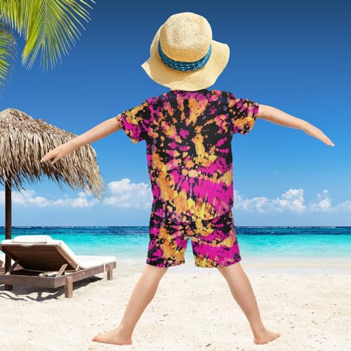 Image of visesunny Boy's 2 Pieces Shirt and Short Set Casual Shirts Short Sleeve Beach Shorts Summer Outfits for 3-10 Years Kids