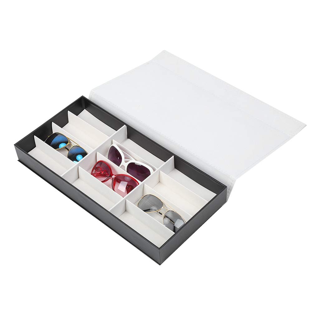 zolyet Organizador de 12 rejillas, tablero de densidad de poliuretano, para gafas de sol, caja de almacenamiento para joyas