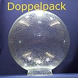 Form/Typ: Glaskugel Doppelpack - 2 Kugel Blasenglas Ersatzglas Lampenschirm Glas f.Außenleuchten Ø215mm mit Kragenrand Ø90mm