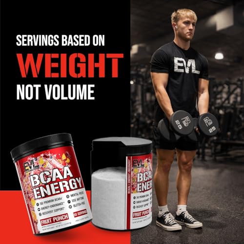 Image of Evlution EVL BCAAs Amino Acids Powder - BCAA Energy Pre Workout Powder for Muscle Recovery Lean Growth and Endurance - Rehydrating Post Workout Recovery Drink with Natural Caffeine - Fruit Punch