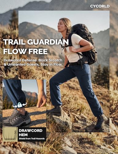Image of Cycorld Women's-Hiking-Pants-Convertible Quick-Dry-Stretch-Lightweight Zip-Off Outdoor Pants with 5 Deep Pockets