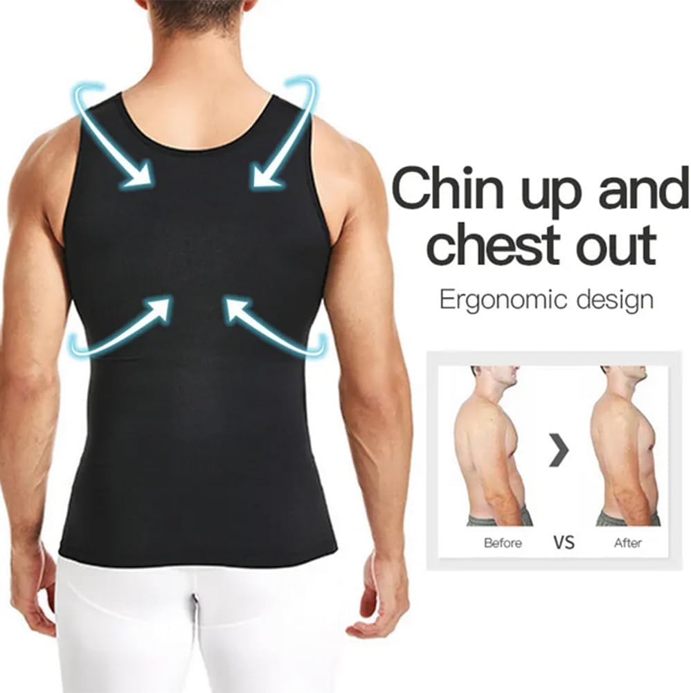 Mens Body Shaper Slimming Vest Compression Tank Top Shirt