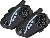Leduc Intercomunicador Bluetooth para Capacete de Moto, Kit 2 Unidades para Piloto e Garupa, Bluetooth 5.2, Bateria 850 mAh, Resistência IP65, para Música e GPS
