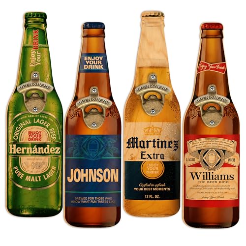 Personalized Beer Bottle Opener Sign for Dad Custom Bar Decor Gift for Men
