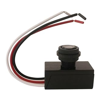 DC 8-50V Dusk to Dawn Light Switch Controller, Photoelectric Switch for Outdoor Lights, 5A Automatic Photocell Light Sensor with Hard-Wired Post Eye for Most Outdoor Lamp Fixtures Bulbs