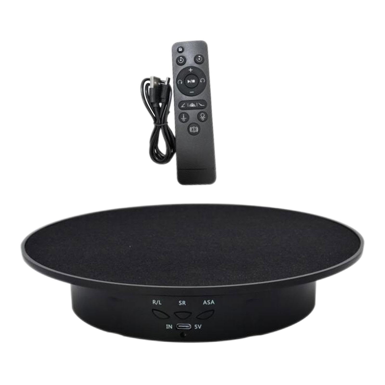 perfk 360 rotierenden Elektrische Rotierenden Display-Ständer mit Fernbedienung, Plattenspieler Schmuck Halter für Kosmetik, Schwarz