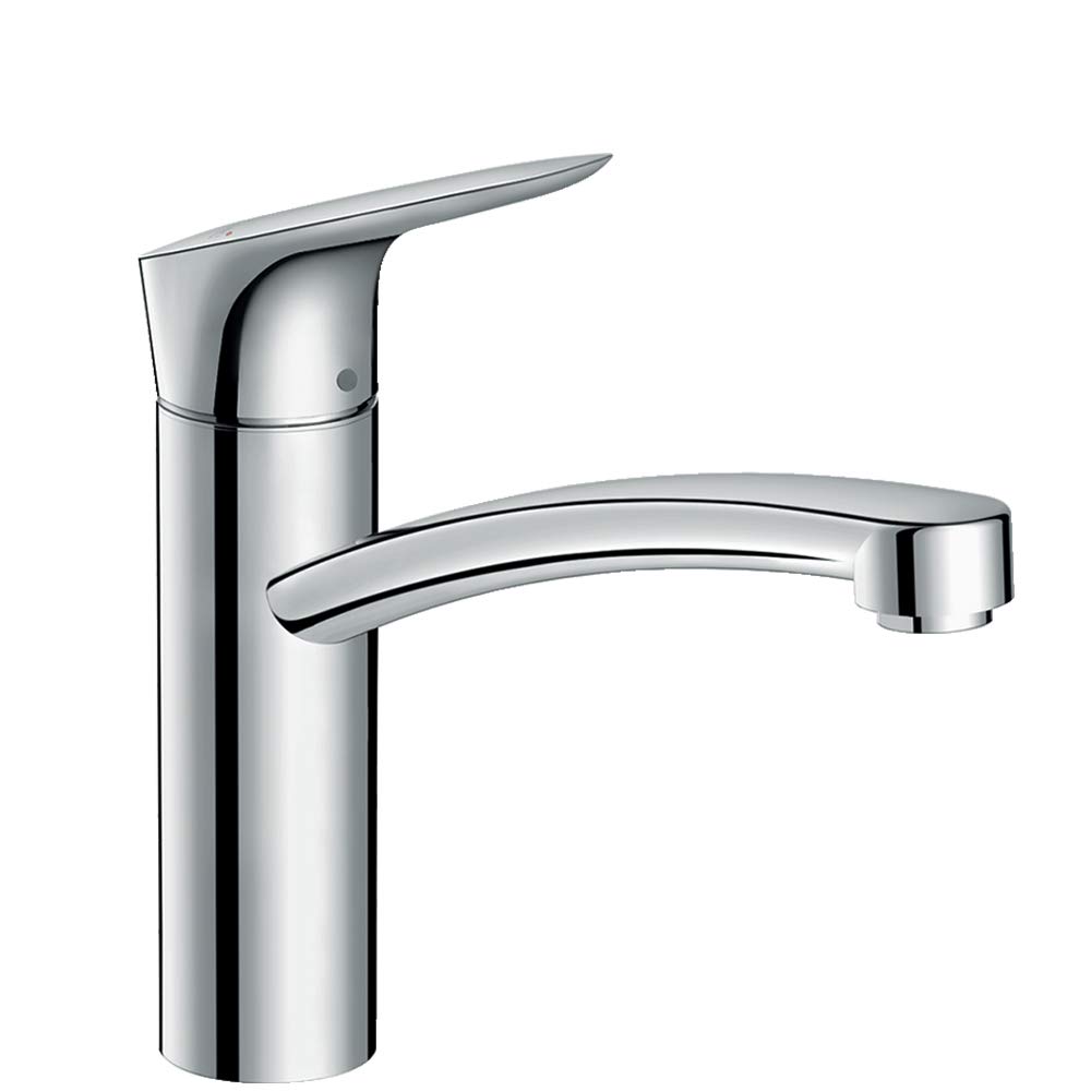 hansgrohe Logis M31 - Mitigeur de cuisine, économie d'énergie (CoolStart), 1 jet, Robinet avec hauteur sous bec 160 mm, Robinetterie avec bec pivotant, Chromé, 71839000