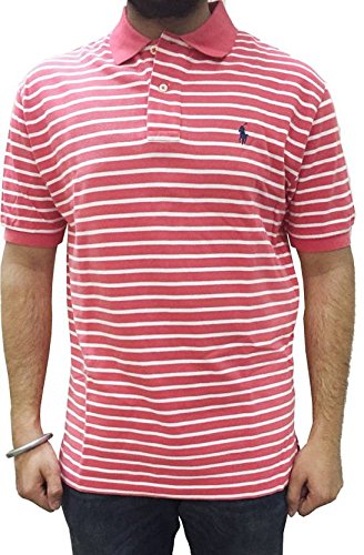 red polo with white stripe