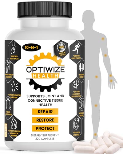 10-in-1 Joint Support– Hydrolyzed Collagen, MSM, Hyaluronic Acid,...